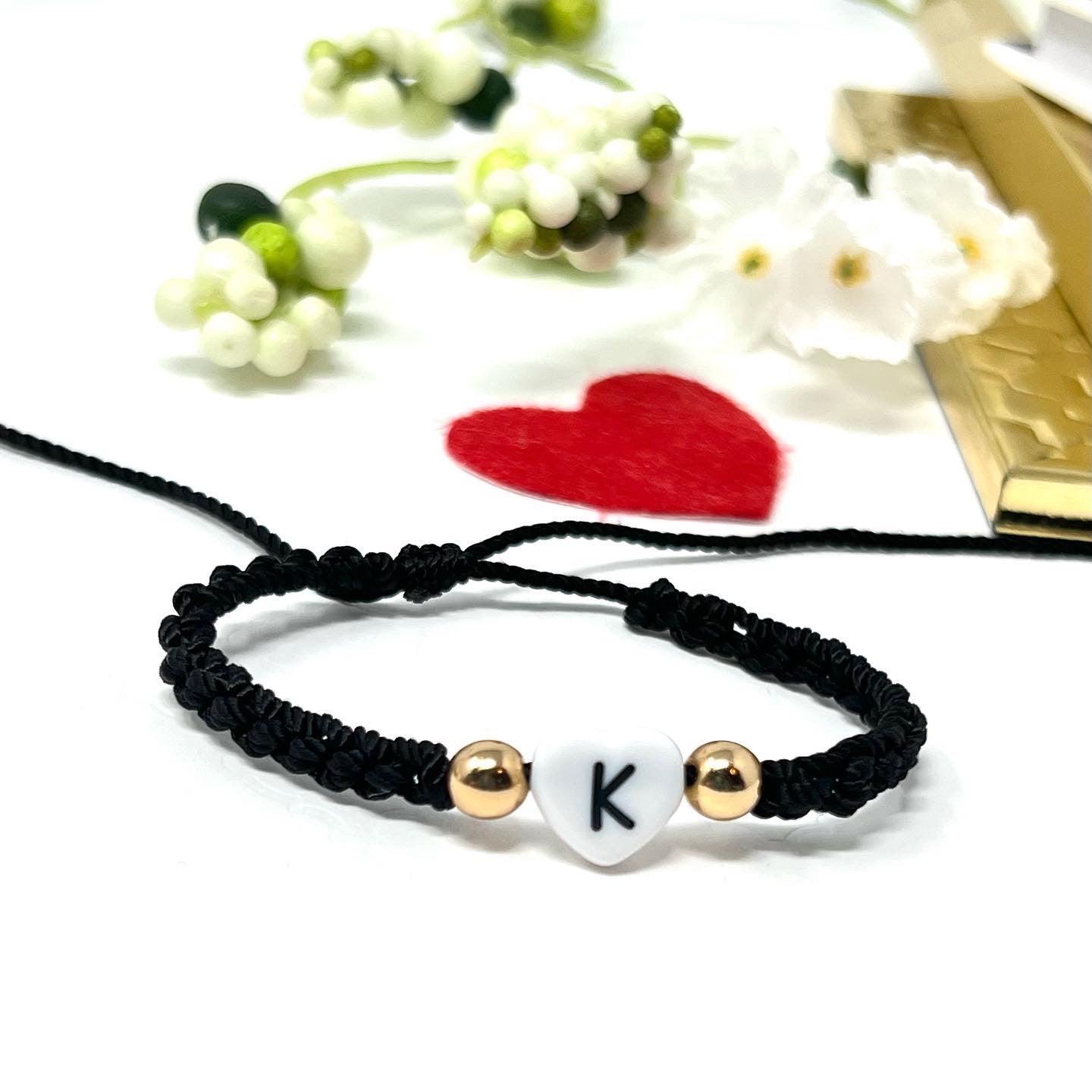 Personalized Initial Heart bracelet, dainty bracelet, couples bracelet, valentines gift, gift for girlfriend, gift for mom
