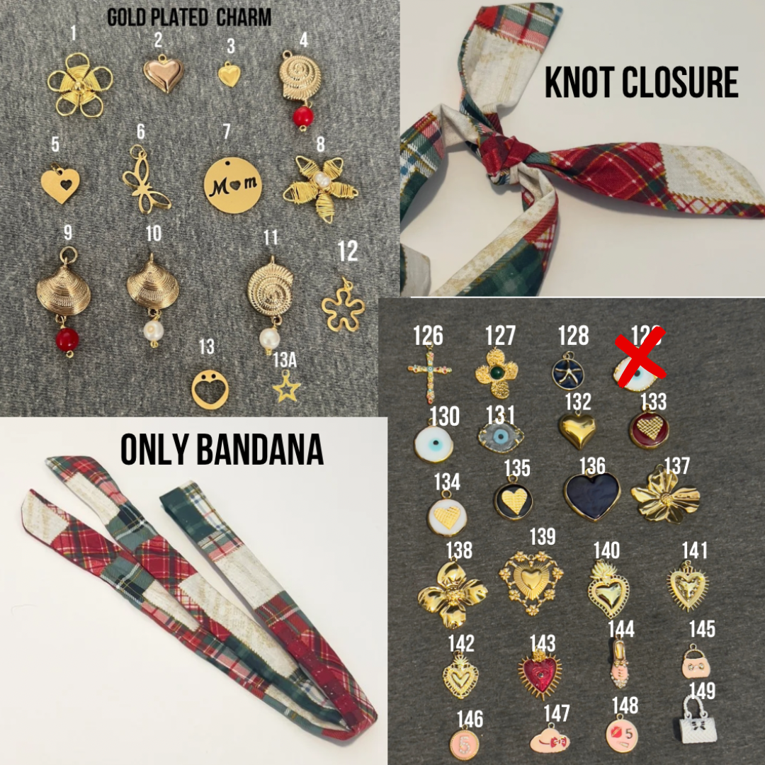 Bandana Charm Necklace, Custom Bandana Pendant Necklace, Boho Scarf Necklace, Vintage Charm Necklace, Fabric Pendant Necklace, Gift for Her