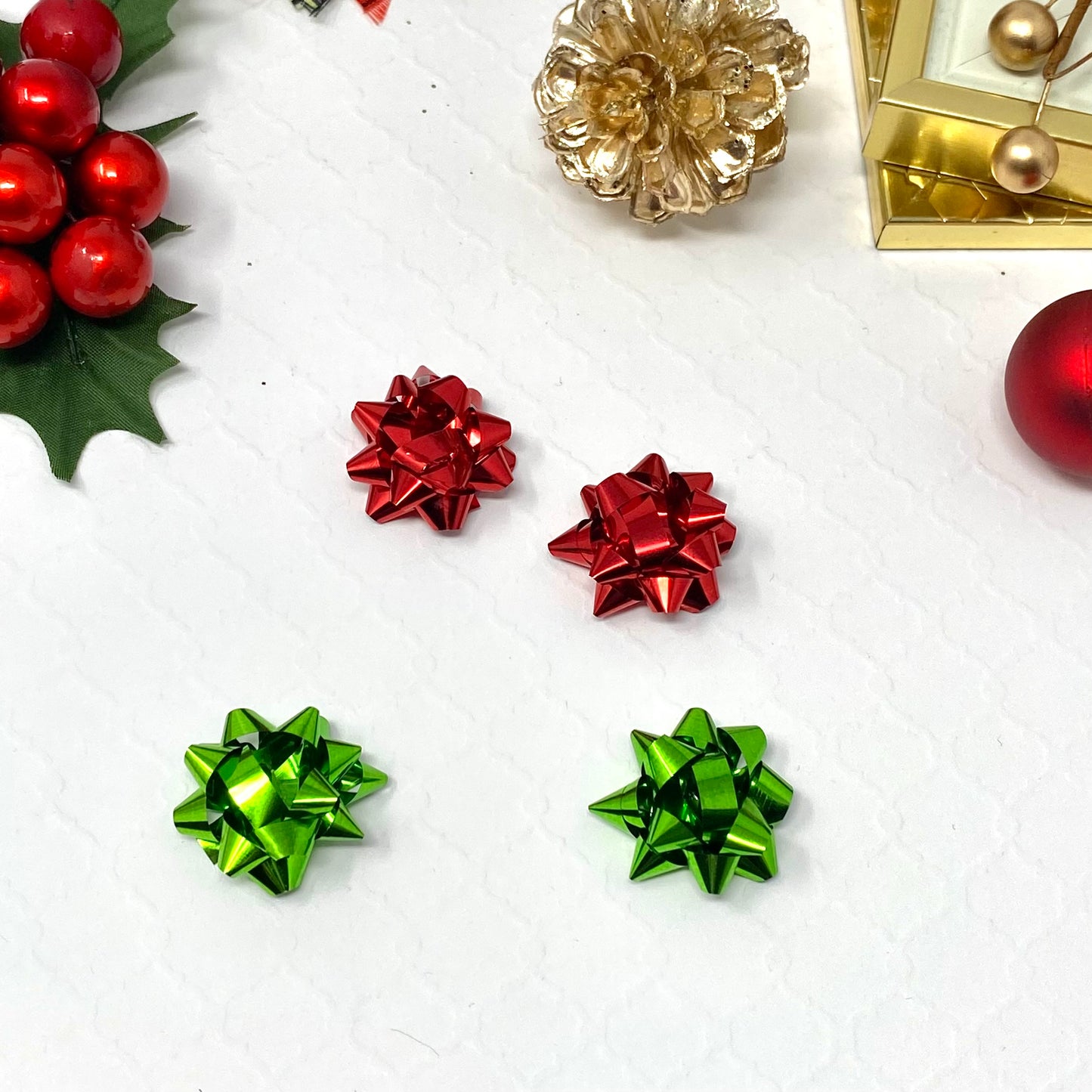 Christmas Bow Earrings, Holiday Earrings, Stud earrings, Christmas gift
