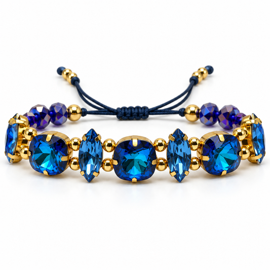 Blue Mixed-Cut Swarovski Crystal Bracelet