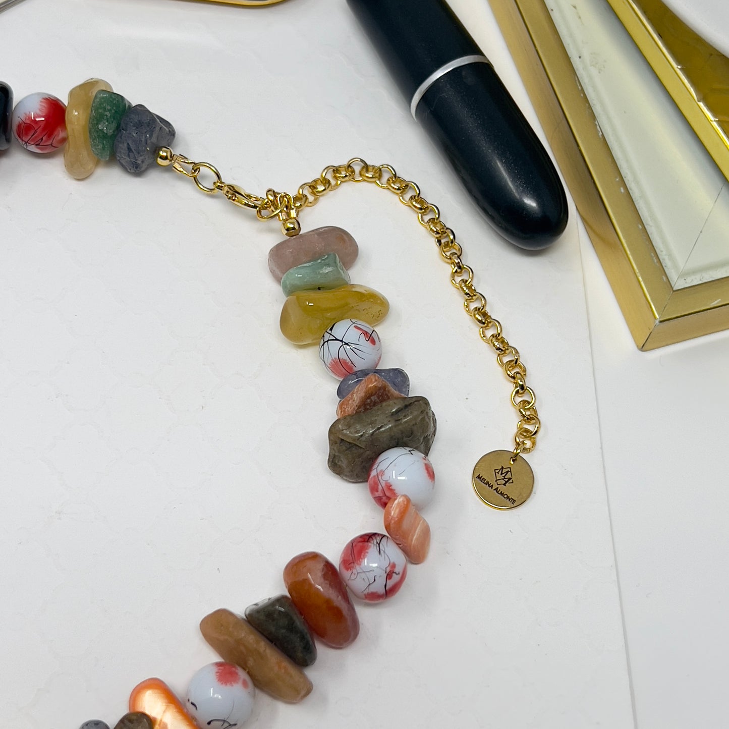 Handmade Colorful Beaded Necklace with Ceramic Fish Charms and Enamel Seashell Pendant – Adjustable Beach-Inspired Jewelry