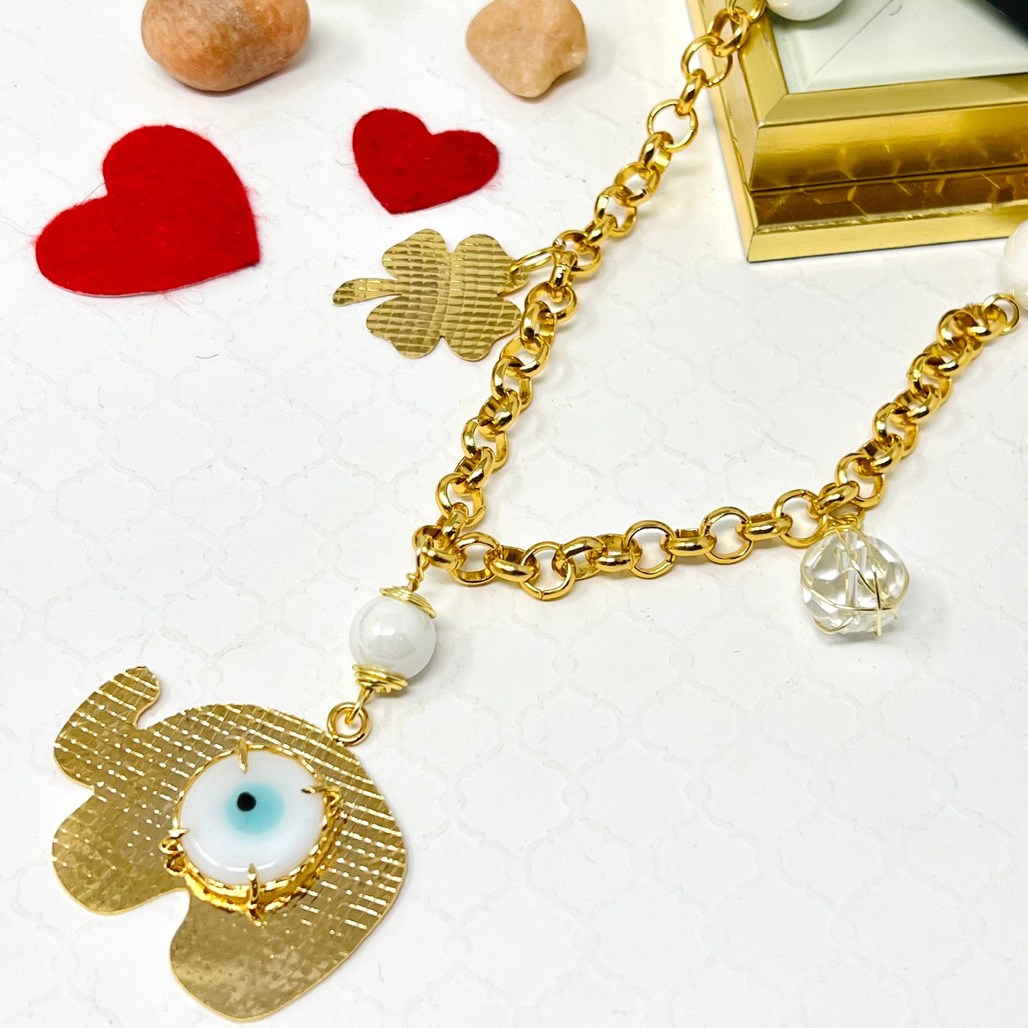 Gold Plated Elephant Pendant, Gold Necklace For Women, Gold Circle Chain