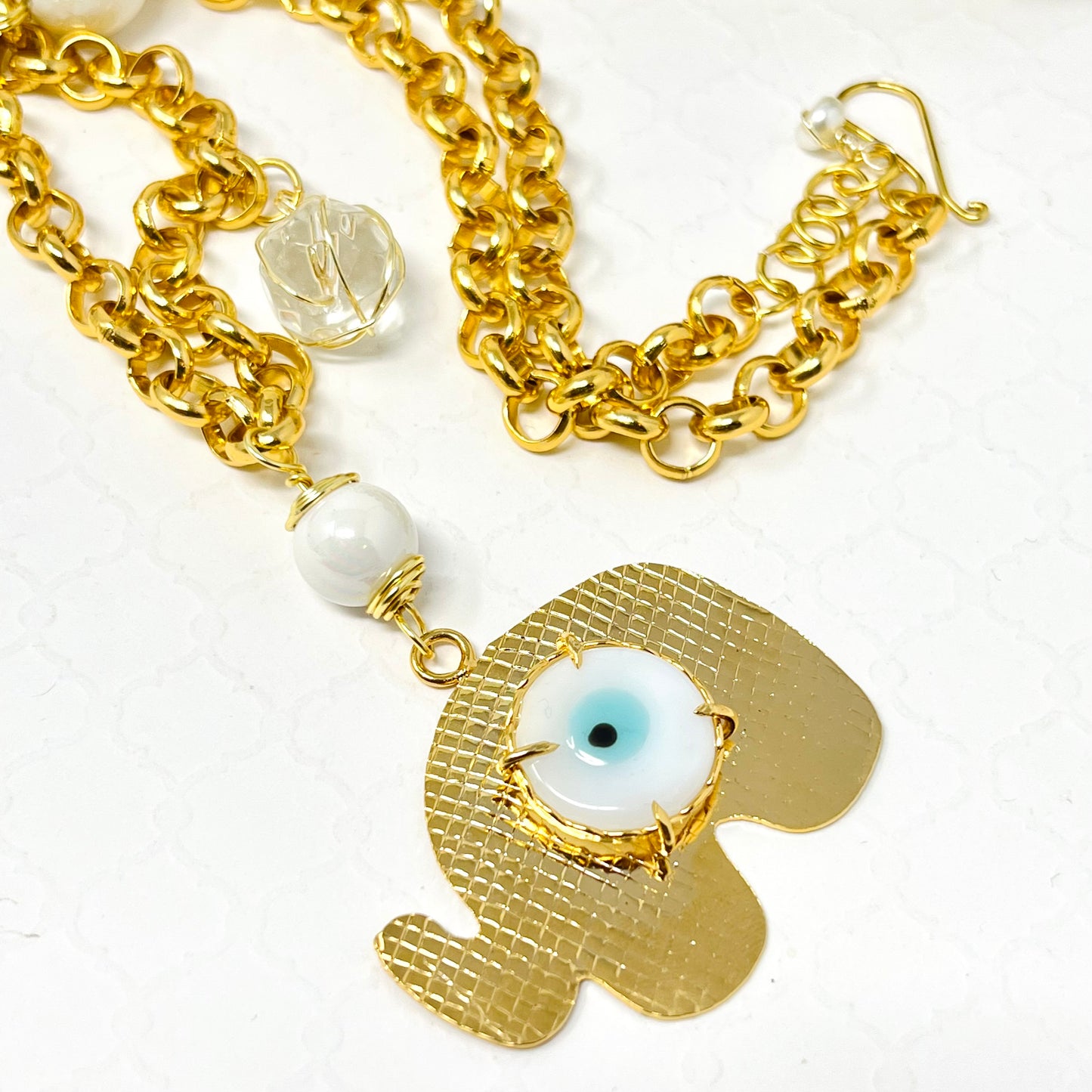 Gold Plated Elephant Pendant, Gold Necklace For Women, Gold Circle Chain