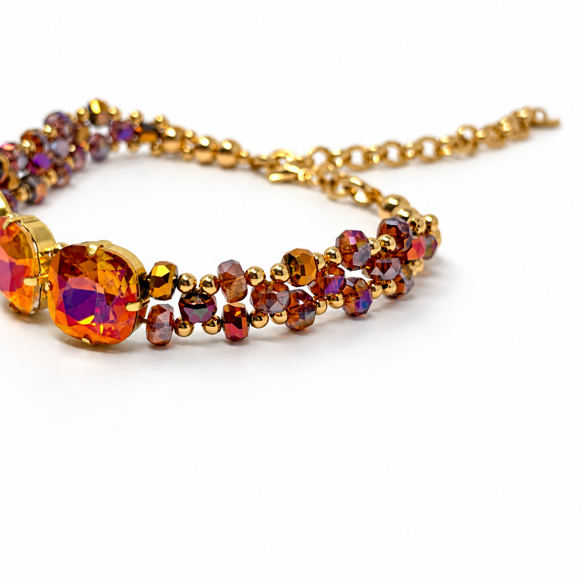 Astral Pink Cushion-Cut Swarovski Crystal Choker