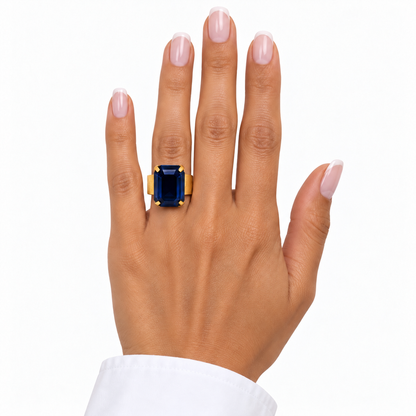 Adjustable Octagonal Swarovski Crystal Ring