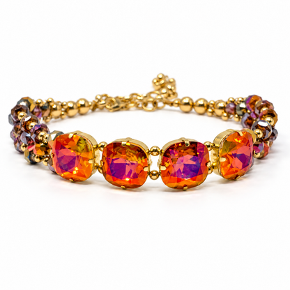 Astral Pink Cushion-Cut Swarovski Crystal Choker