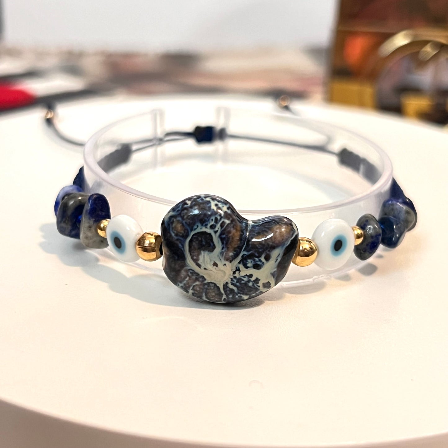 Evil eye bracelet, colorful bead bracelet, summer bracelet, ceramic bracelet, happy bracelets, Turkish eye, gift for her, birthday gift