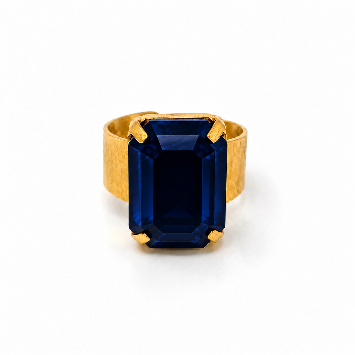 Adjustable Octagonal Swarovski Crystal Ring