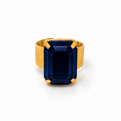 Adjustable Octagonal Swarovski Crystal Ring