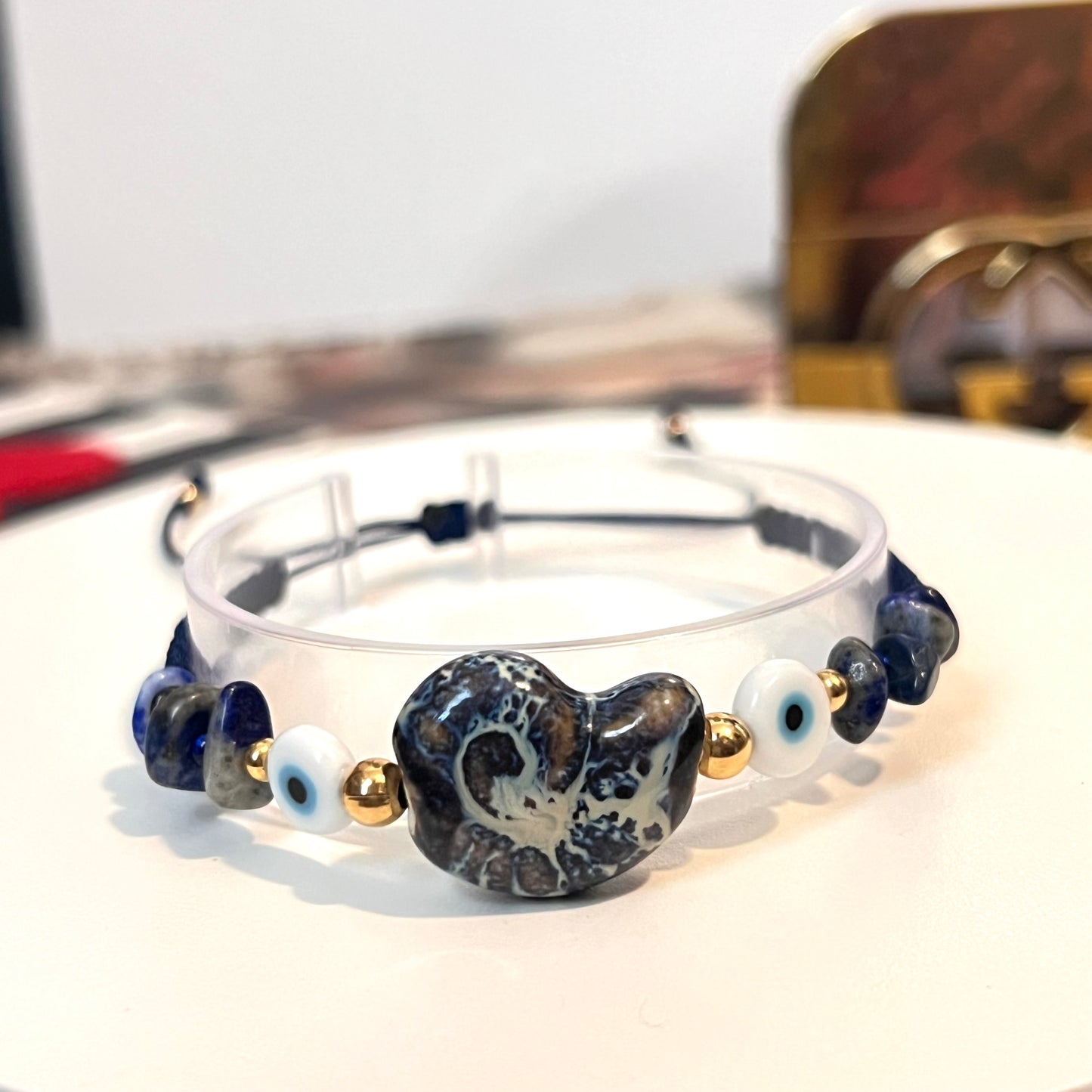 Evil eye bracelet, colorful bead bracelet, summer bracelet, ceramic bracelet, happy bracelets, Turkish eye, gift for her, birthday gift