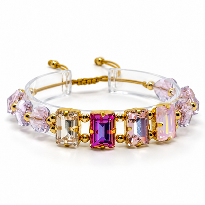 Crystal Heart Bracelet with Baguette-Cut Swarovski Crystals