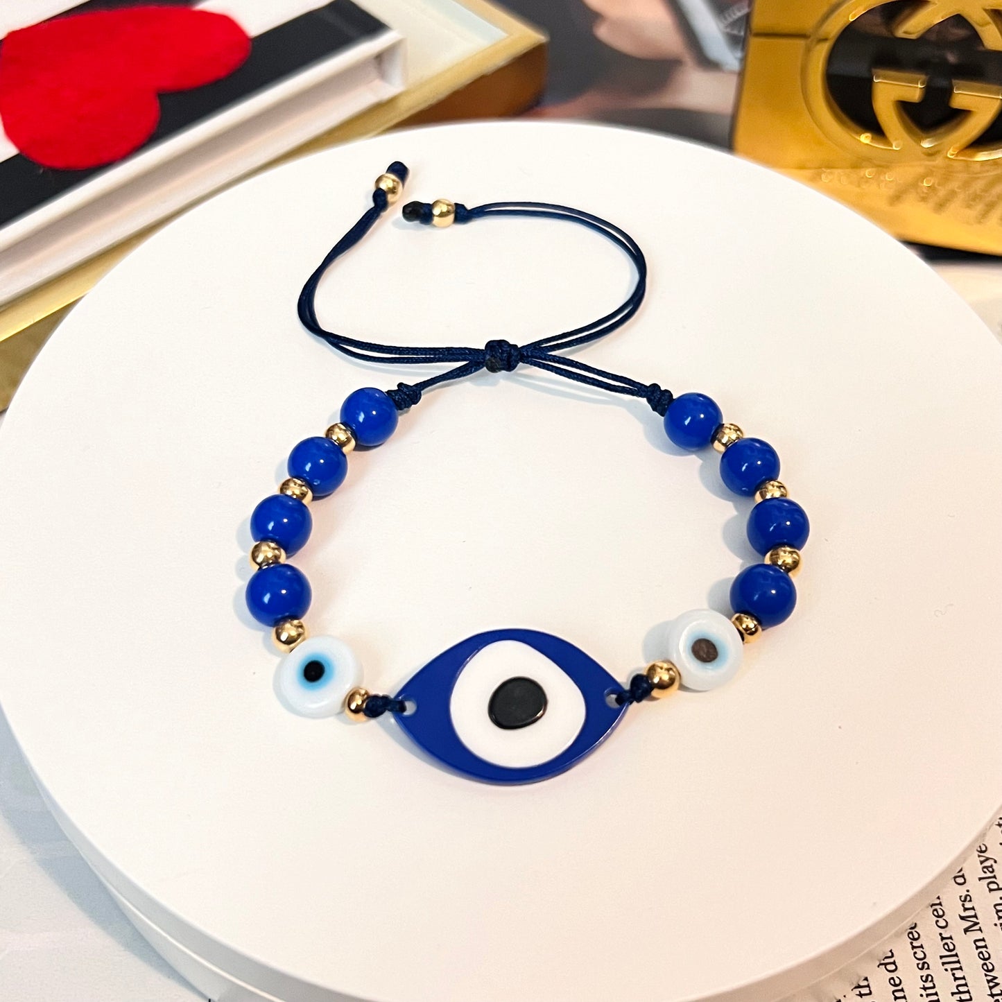 Evil eye bracelet, colorful bead bracelet, summer bracelet, ceramic bracelet, happy bracelets, Turkish eye, gift for her, birthday gift