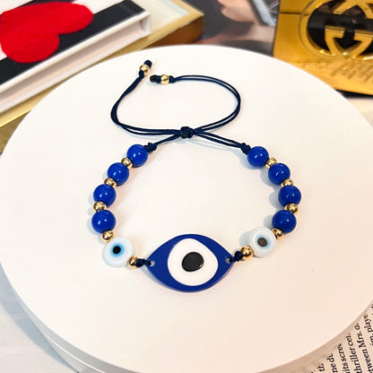 Evil eye bracelet, colorful bead bracelet, summer bracelet, ceramic bracelet, happy bracelets, Turkish eye, gift for her, birthday gift