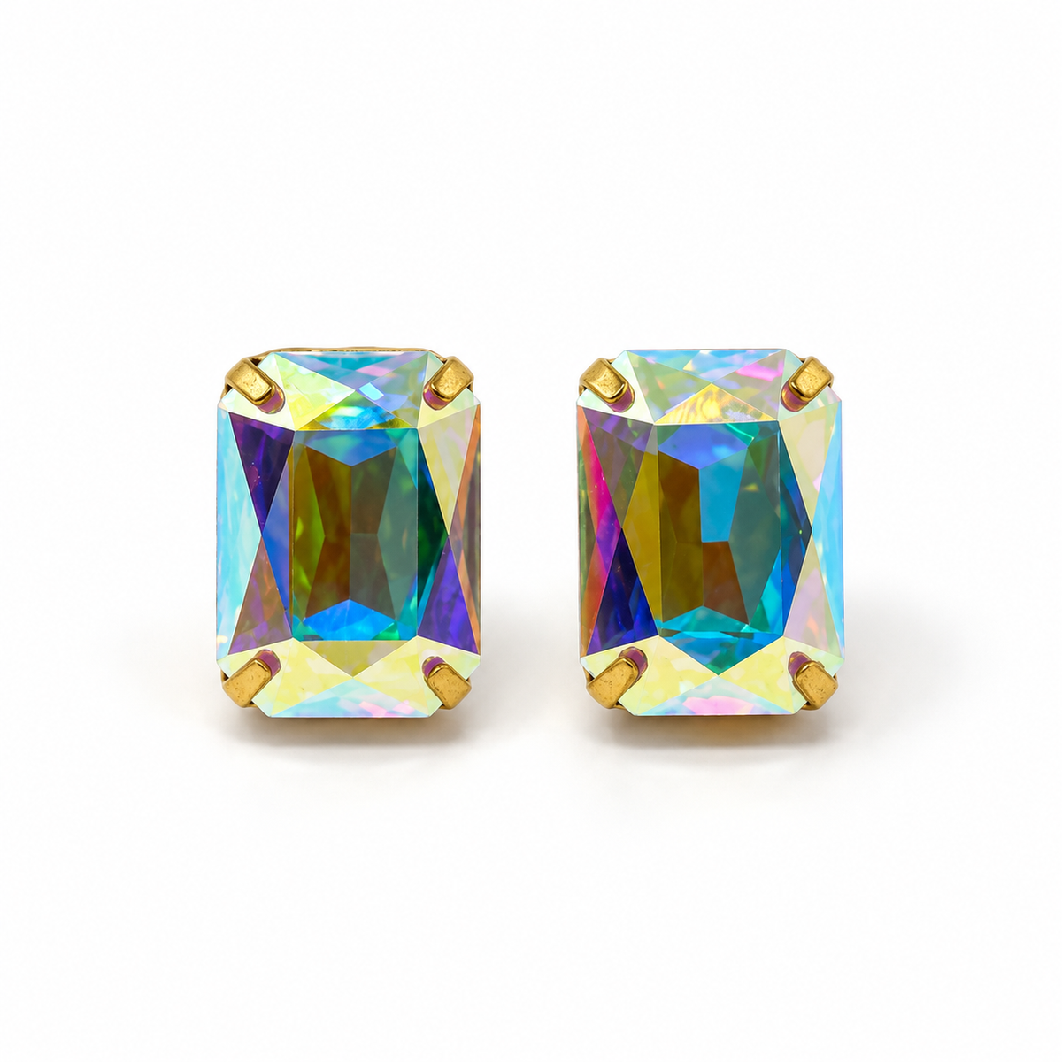 Octagonal Swarovski Crystal Earrings