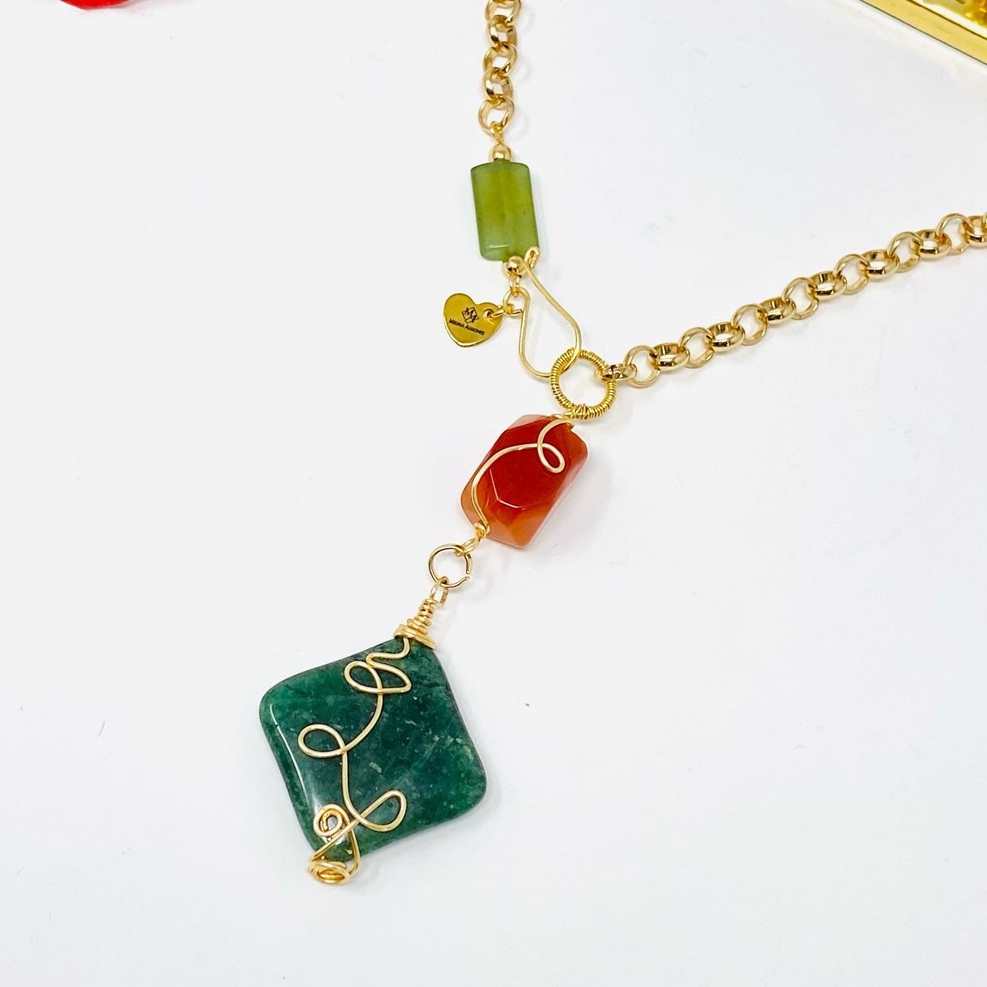 Gemstone Handmade Gold Plated Necklace For Women
