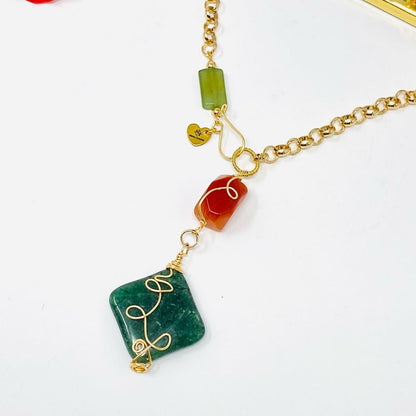 Gemstone Handmade Gold Plated Necklace For Women