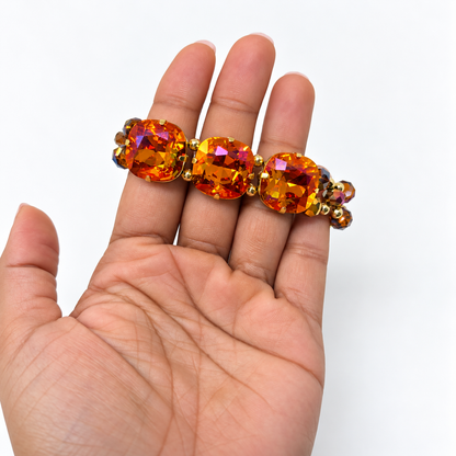 Astral Pink Cushion-Cut Swarovski Crystal Bracelet