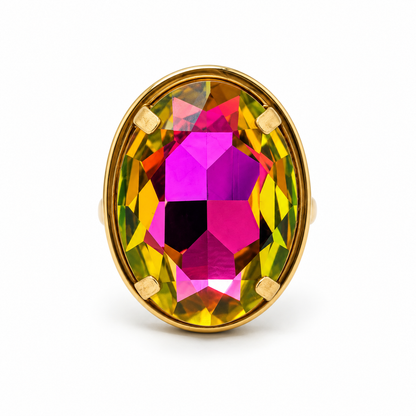 Adjustable Oval Swarovski Crystal Ring