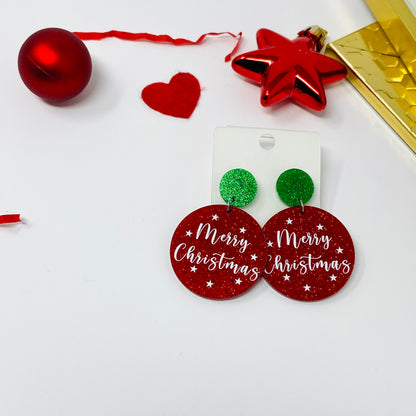 Merry Christmas earrings, Christmas earrings, dangle & drop earring, Christmas gift for her, holiday gift, stocking stuffer jewelry, gifts