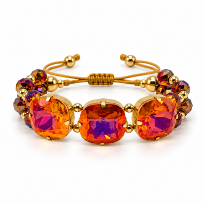 Astral Pink Cushion-Cut Swarovski Crystal Bracelet