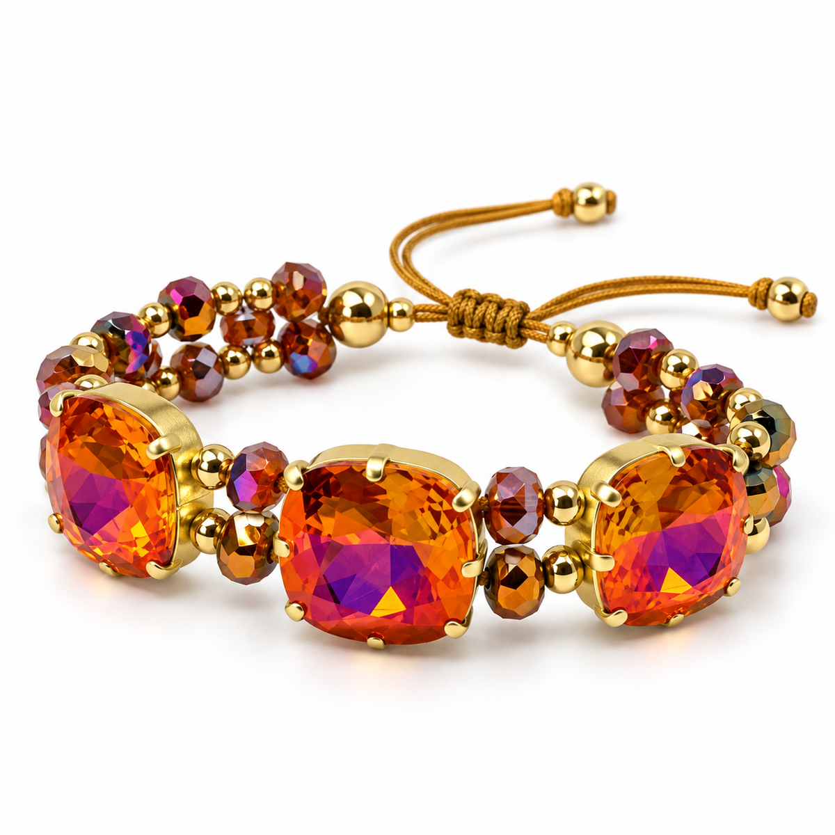Astral Pink Cushion-Cut Swarovski Crystal Bracelet