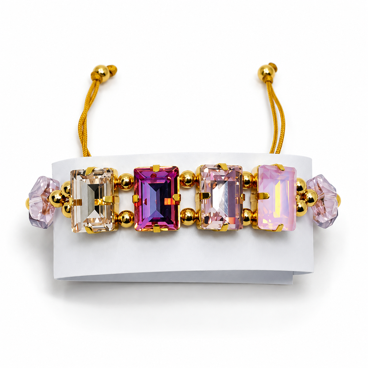 Crystal Heart Bracelet with Baguette-Cut Swarovski Crystals