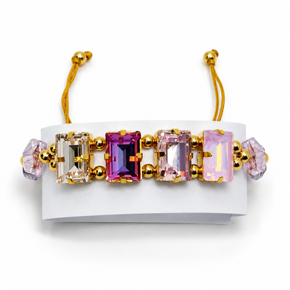 Crystal Heart Bracelet with Baguette-Cut Swarovski Crystals