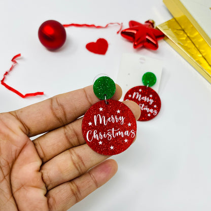 Merry Christmas earrings, Christmas earrings, dangle & drop earring, Christmas gift for her, holiday gift, stocking stuffer jewelry, gifts