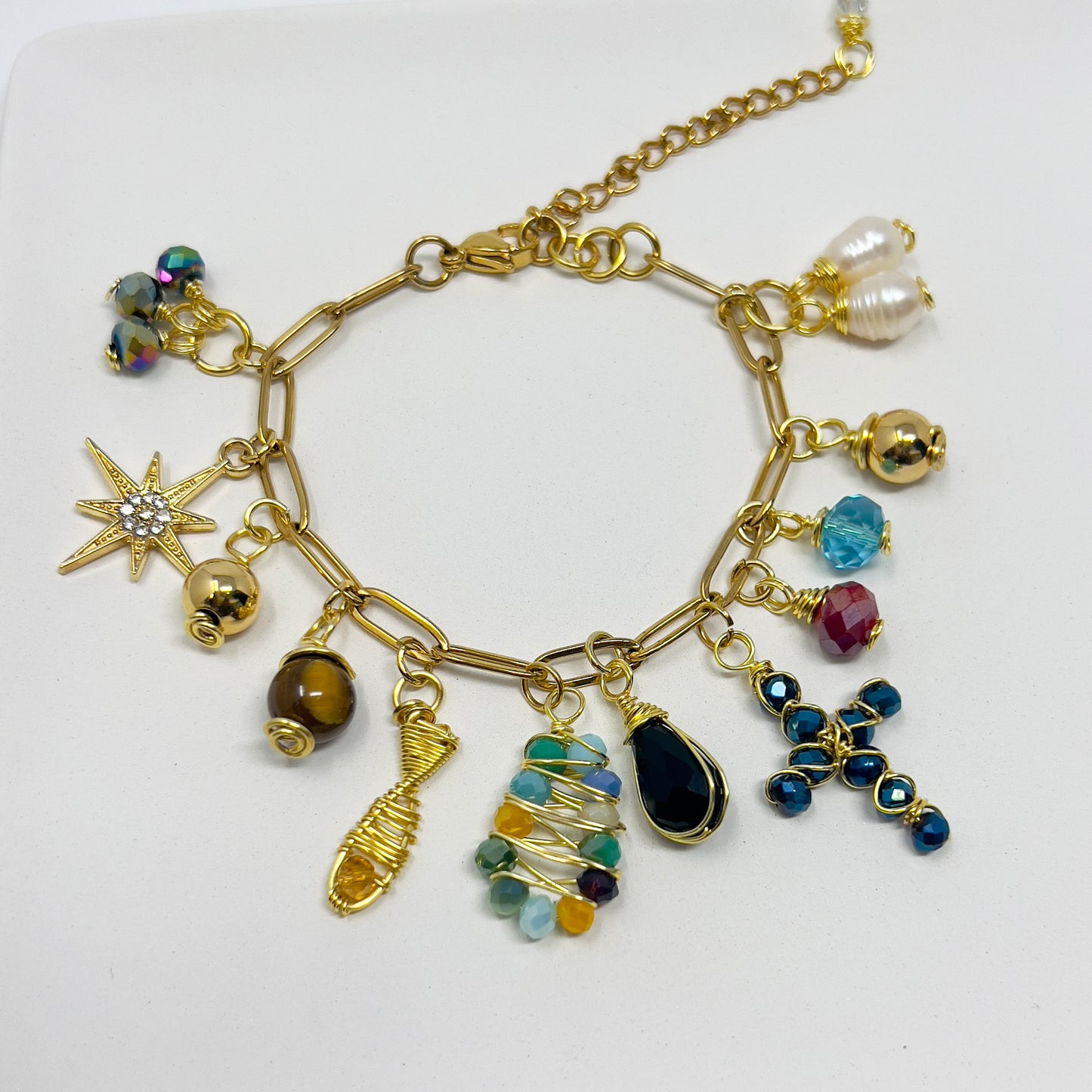 Life Of Jesus Bracelet, Christian Bracelet, Cross Bracelet Women, Charms Bracelet, Religious Catholic Charm Bracelet, Beaded Bracelet