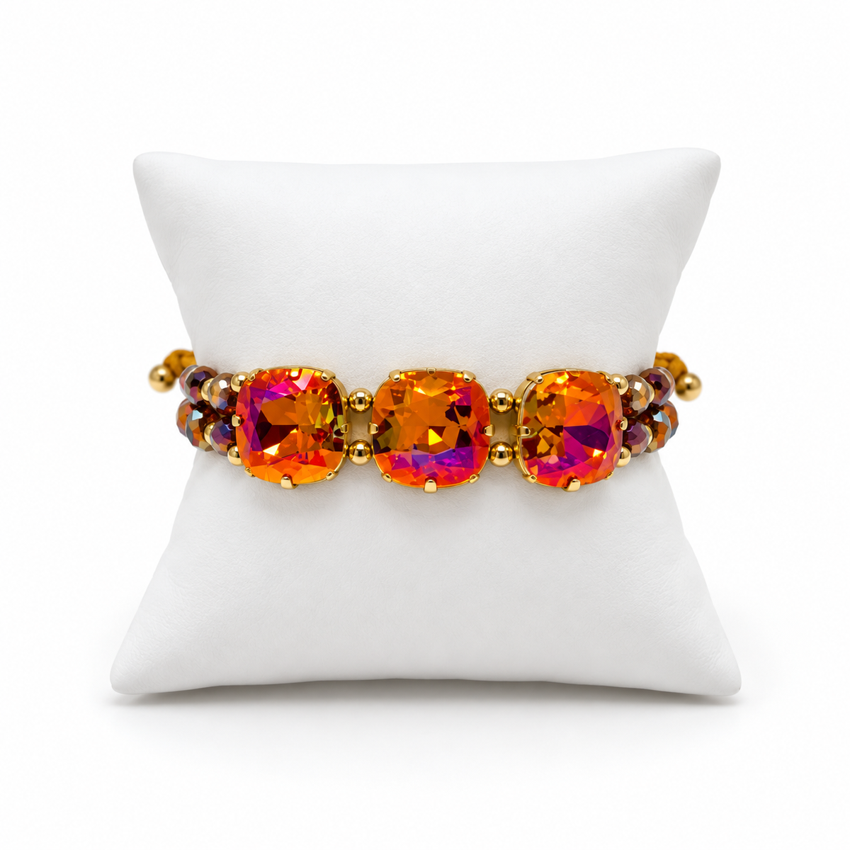 Astral Pink Cushion-Cut Swarovski Crystal Bracelet