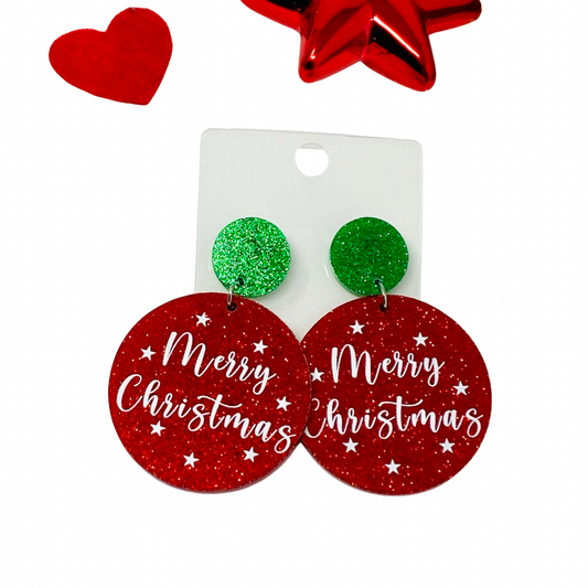 Merry Christmas earrings, Christmas earrings, dangle & drop earring, Christmas gift for her, holiday gift, stocking stuffer jewelry, gifts