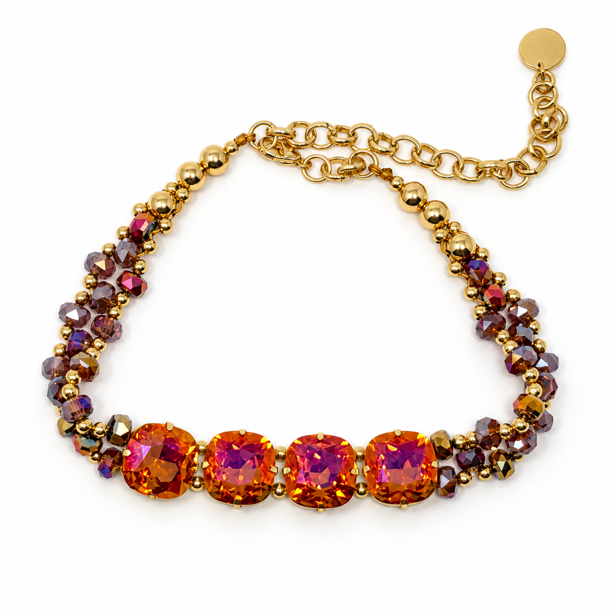 Astral Pink Cushion-Cut Swarovski Crystal Choker