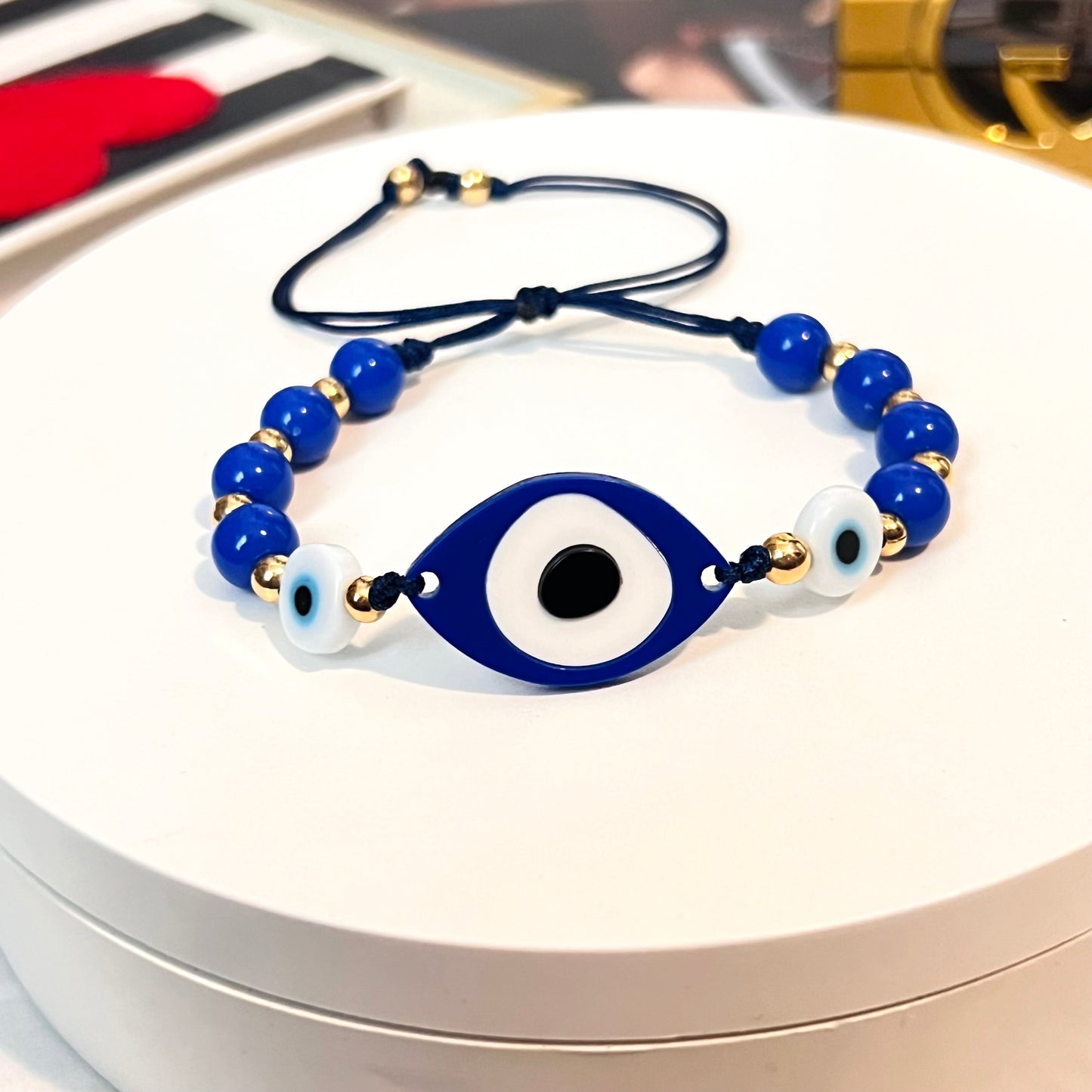 Evil eye bracelet, colorful bead bracelet, summer bracelet, ceramic bracelet, happy bracelets, Turkish eye, gift for her, birthday gift