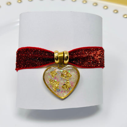 Handmade Elastic Heart Charm Bracelet