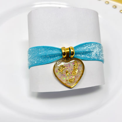Handmade Elastic Heart Charm Bracelet
