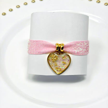 Handmade Elastic Heart Charm Bracelet