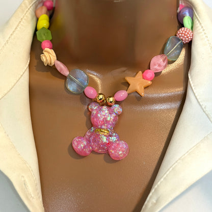 Teddy Bear Charm Choker Necklace