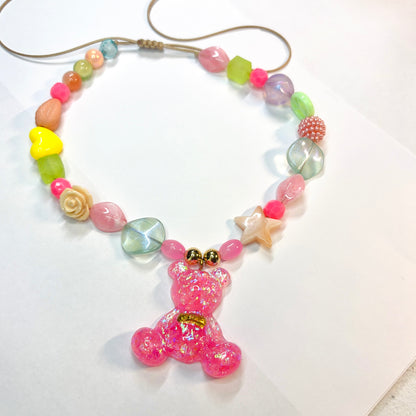 Teddy Bear Charm Choker Necklace