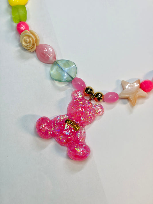 Teddy Bear Charm Choker Necklace