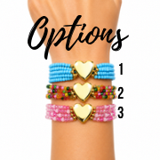 Adjustable gold-plated heart bracelet with beads
