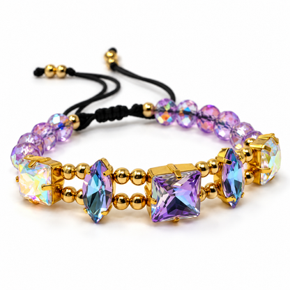 Mixed-Cut Swarovski Crystal Czech Bead Bracelet