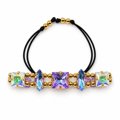 Mixed-Cut Swarovski Crystal Czech Bead Bracelet