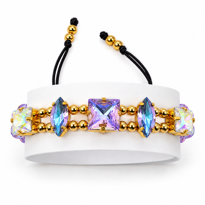 Mixed-Cut Swarovski Crystal Czech Bead Bracelet
