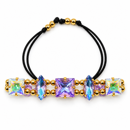 Mixed-Cut Swarovski Crystal Czech Bead Bracelet