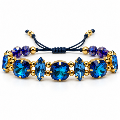 Blue Mixed-Cut Swarovski Crystal Bracelet