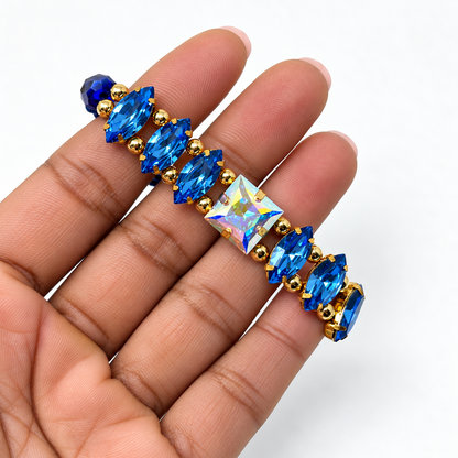 Ice Blue & Aurora Borealis Swarovski Crystal Bracelet