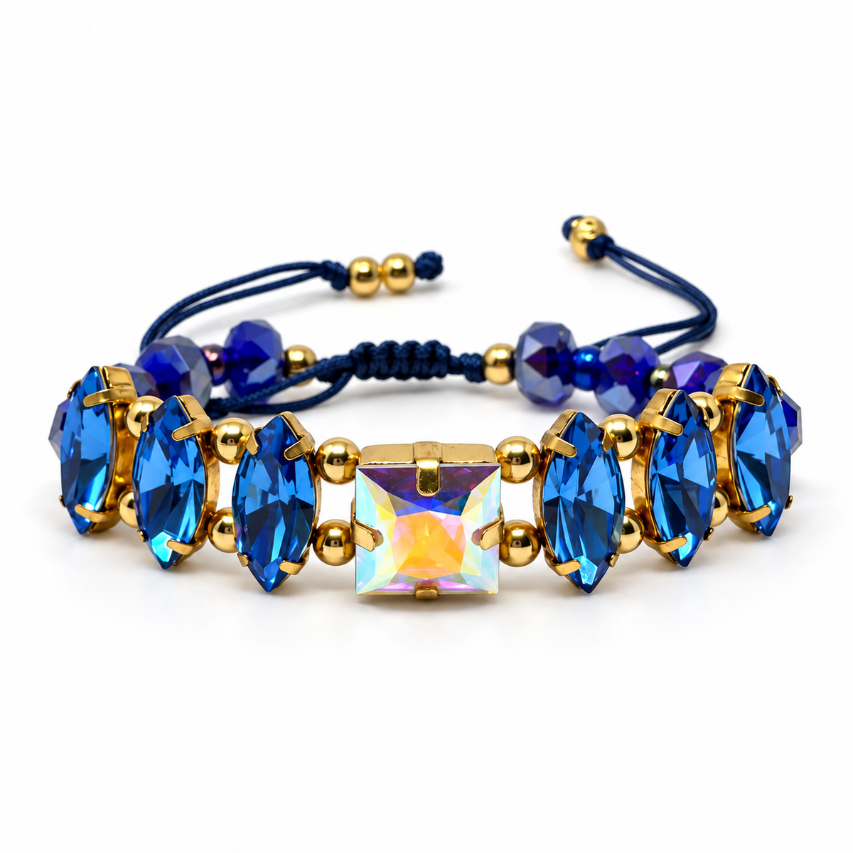 Ice Blue & Aurora Borealis Swarovski Crystal Bracelet