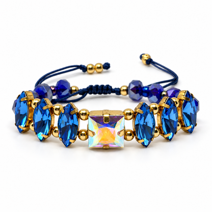 Ice Blue & Aurora Borealis Swarovski Crystal Bracelet