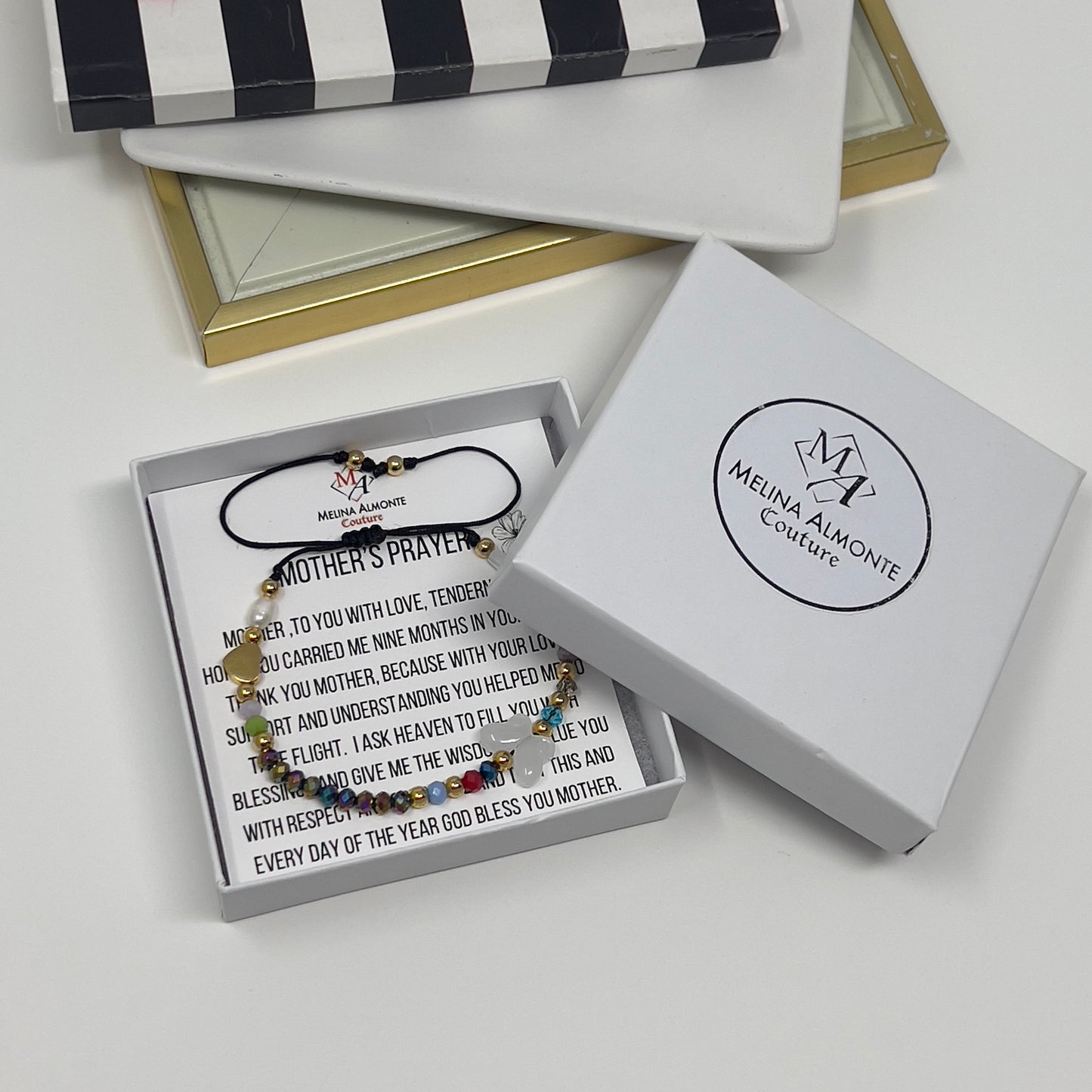 Mothers Prayer Bracelet, Mothers Bracelet, Mothers day Gift, Christian Bracelet, Cross Bracelet Women, String Bracelet, Religious Catholic Charm Bracelet, Beaded Bracelet (Copia)