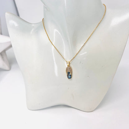 Evil Eye Gold Plated Necklace, Slipper Charm Necklace